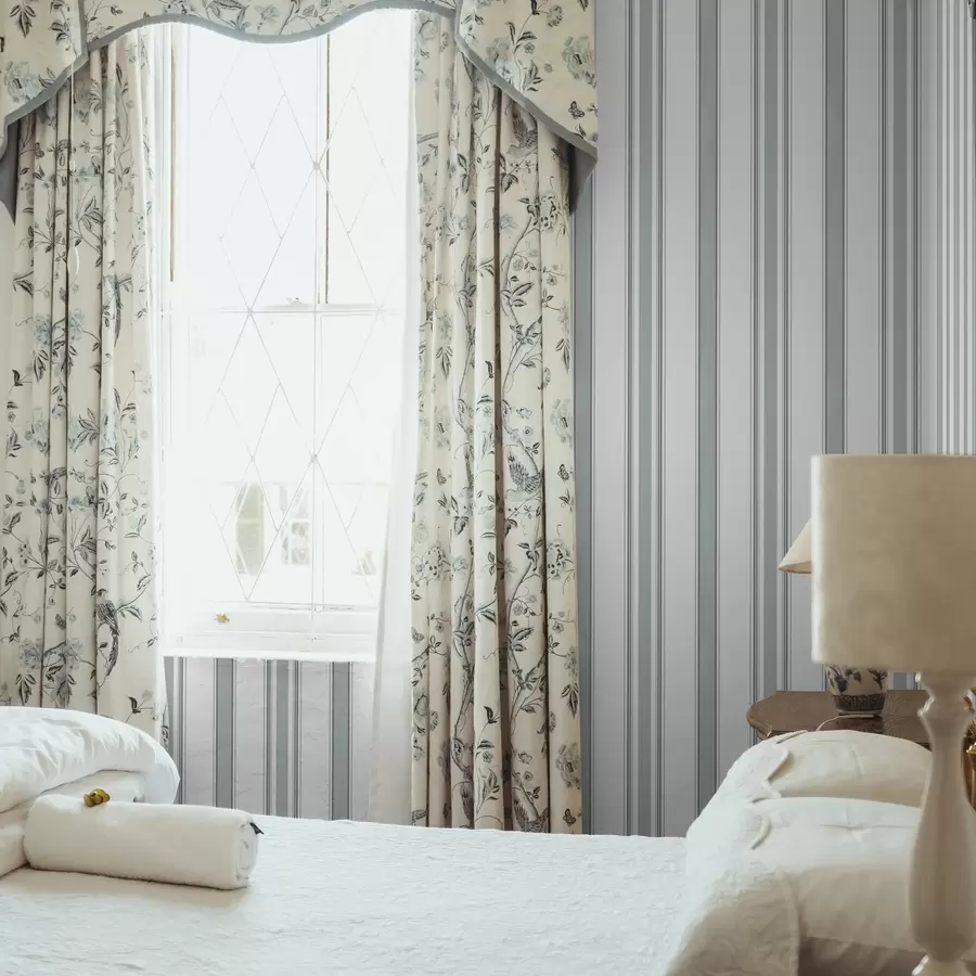 Papier peint photo Double motif avec bandes gris-bleu a00554