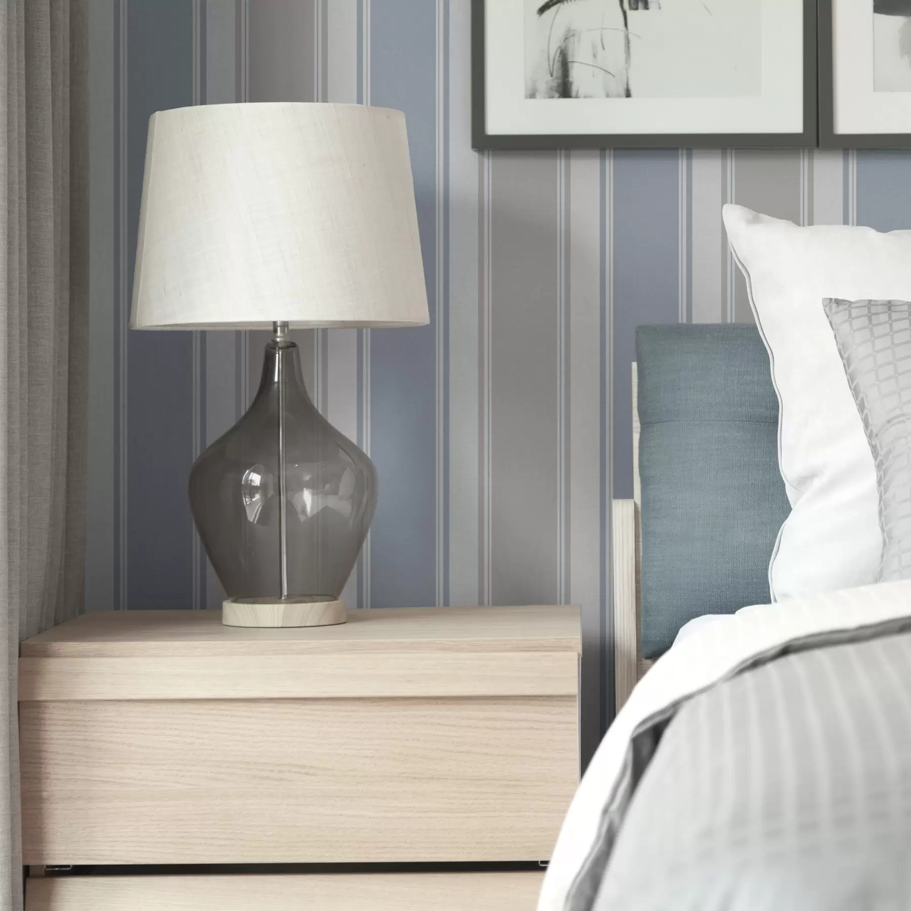 Papier peint photo Combinaison de larges bandes grises et bleues a00557