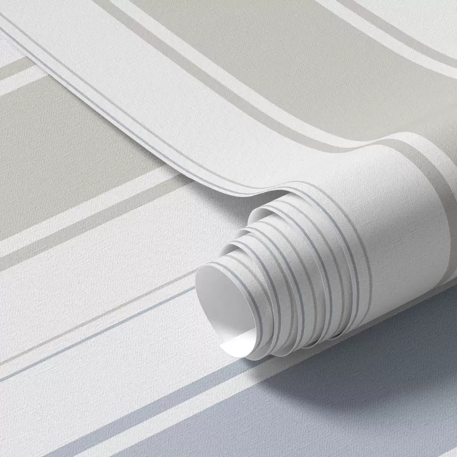 Papier peint photo Larges rayures grises et bleues sur fond blanc a00558