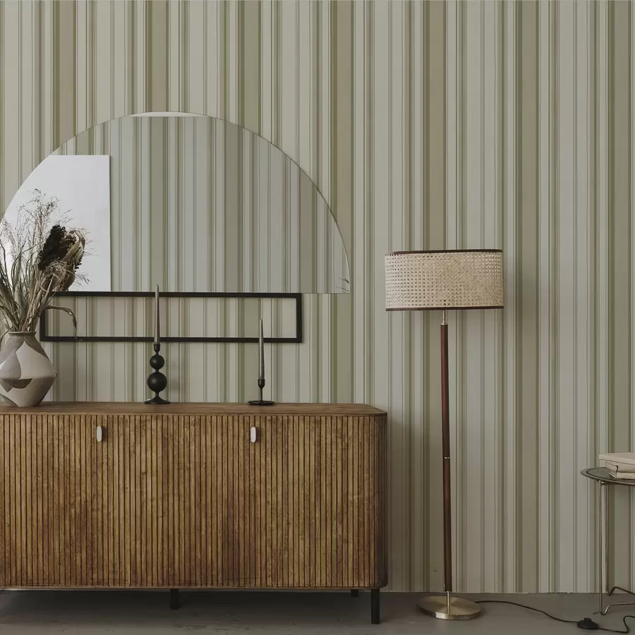 Fotobehang Crème achtergrond met grijs-beige verticale strepen a00564