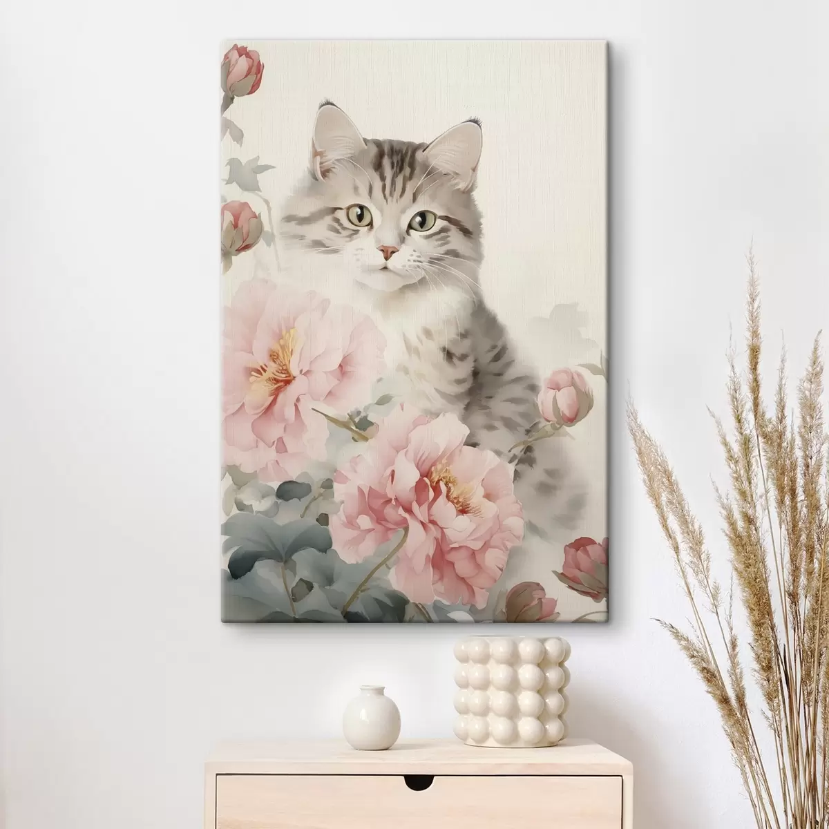  Schilderijen Kat tussen bloemen s45674