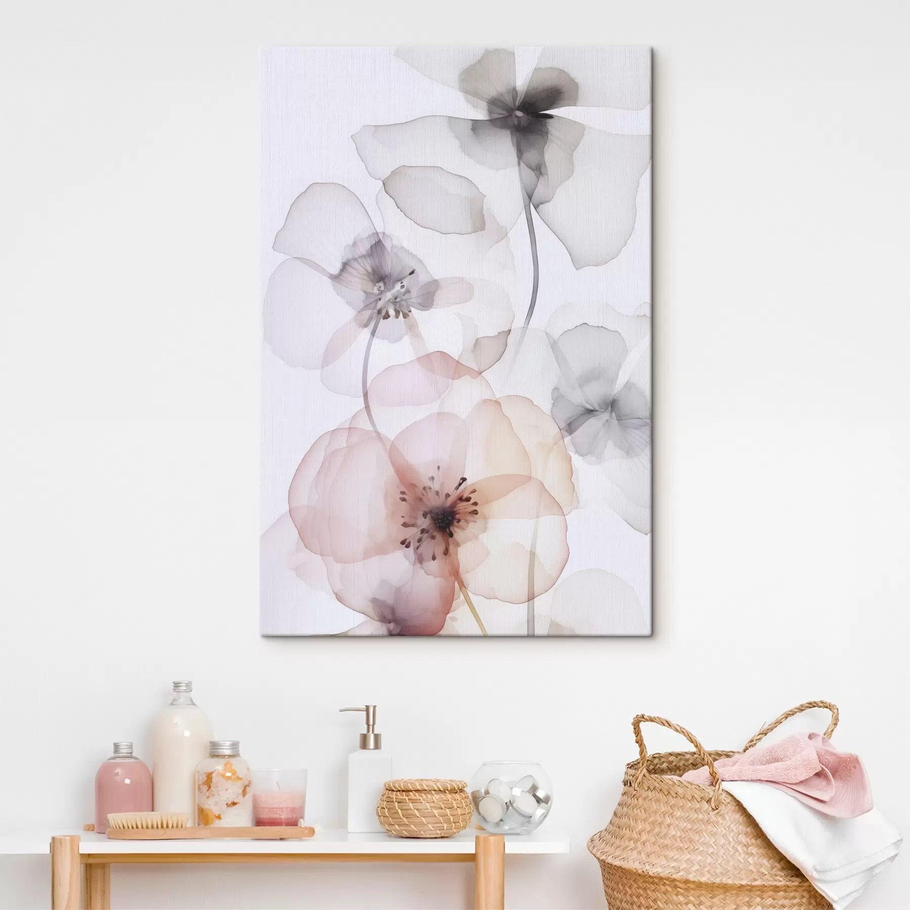  Schilderijen Bloemen imitatie van aquarel s45681
