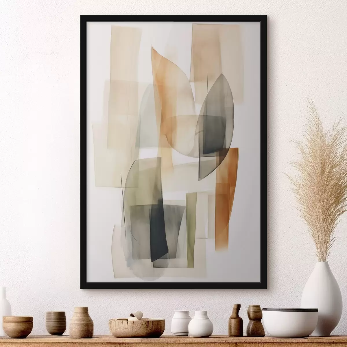 Poster Abstractievlekken imitatie aquarel f45669