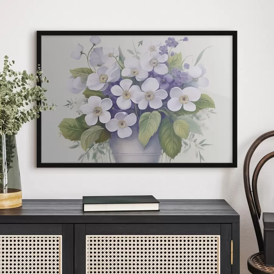 Fotobehang Viooltjes in een pot f45685