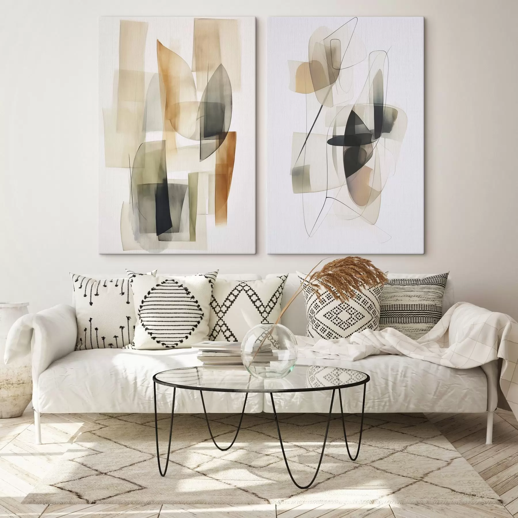  Schilderijen Abstractievlekken imitatie aquarel m00674