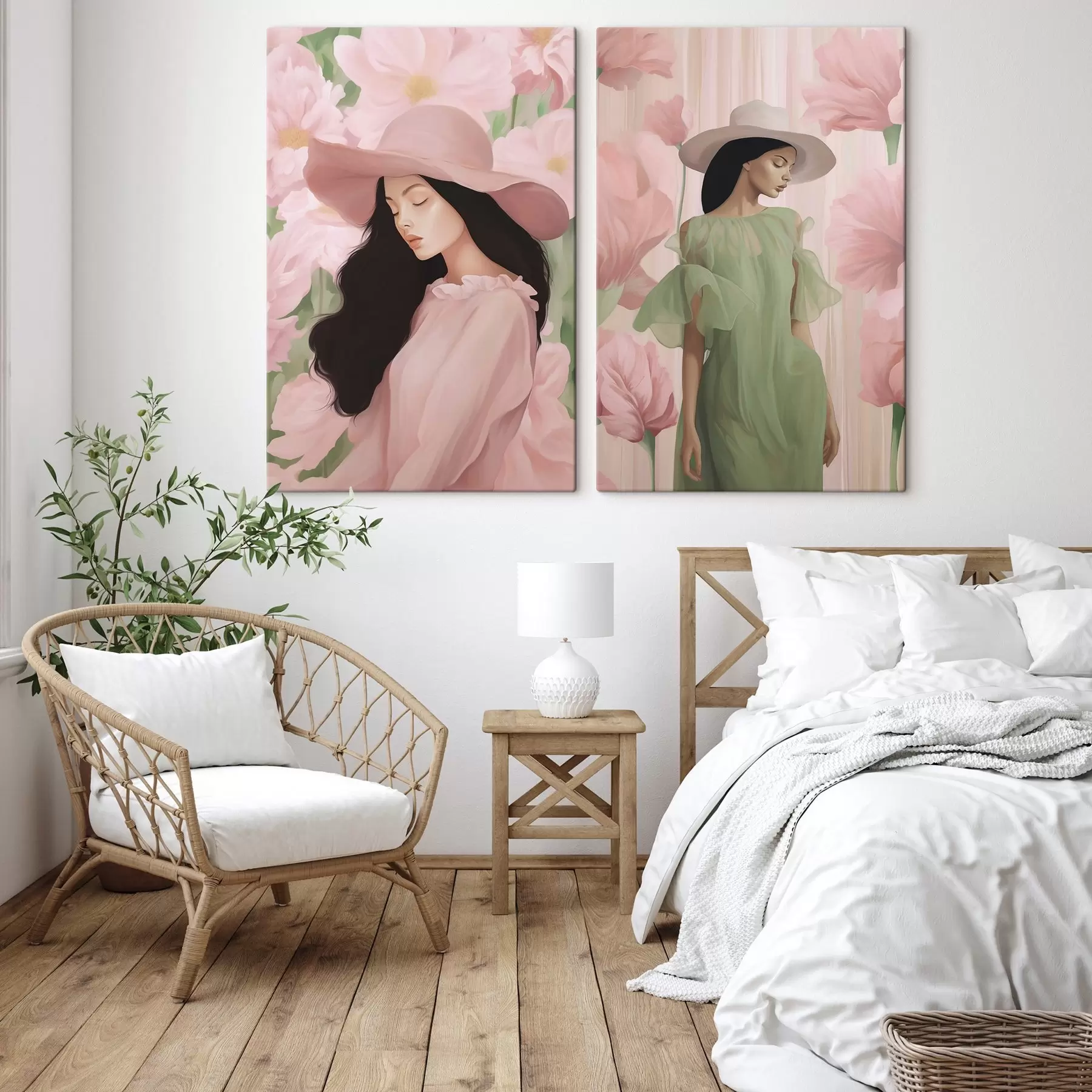  Peintures Fille au chapeau m00678