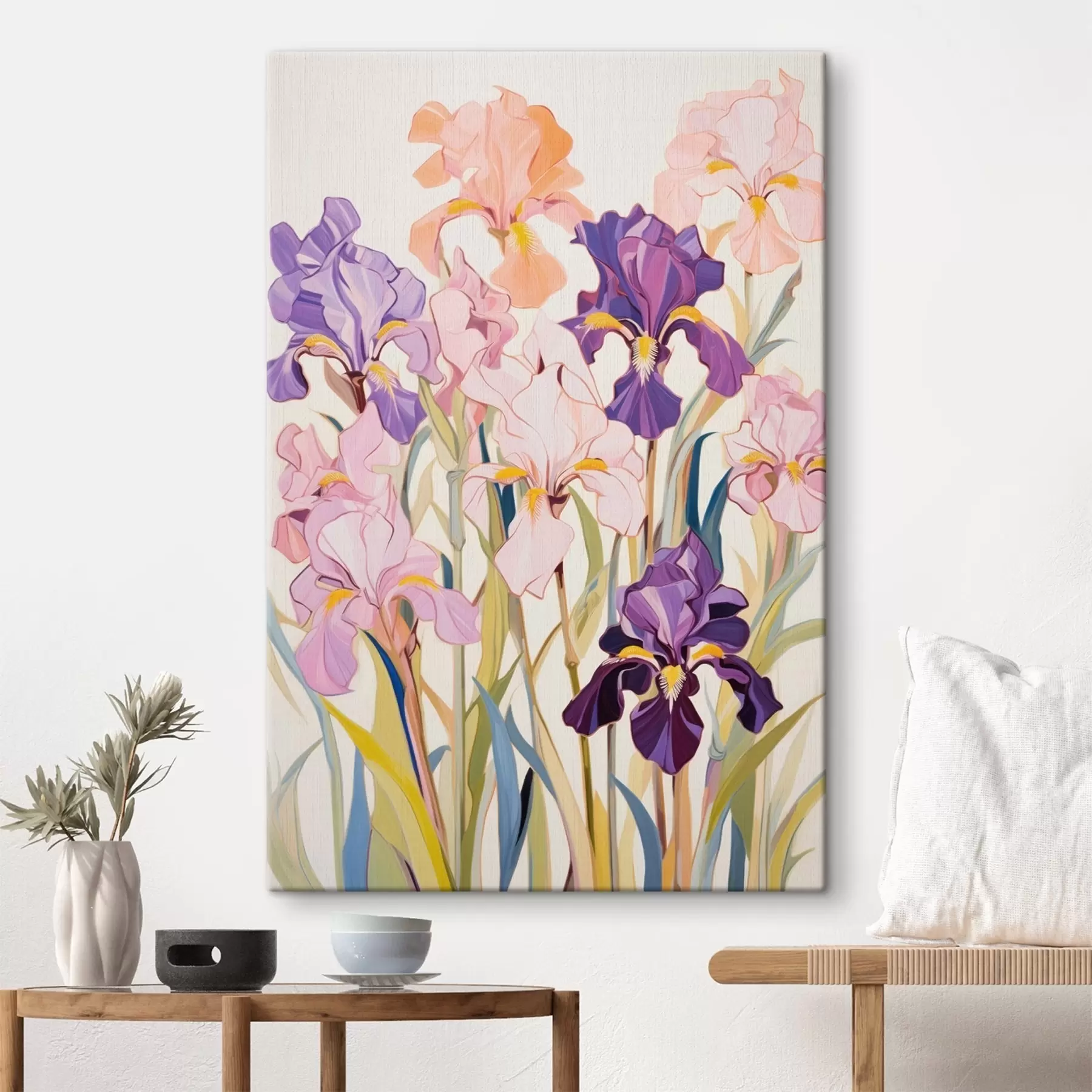  Peintures Iris : composition dans un style minimaliste s45596
