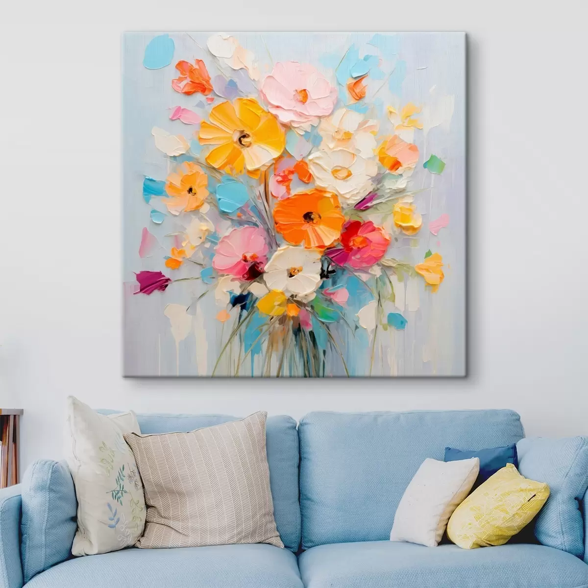  Peintures Motif floral : bouquet abstrait dans des tons pastel s45599