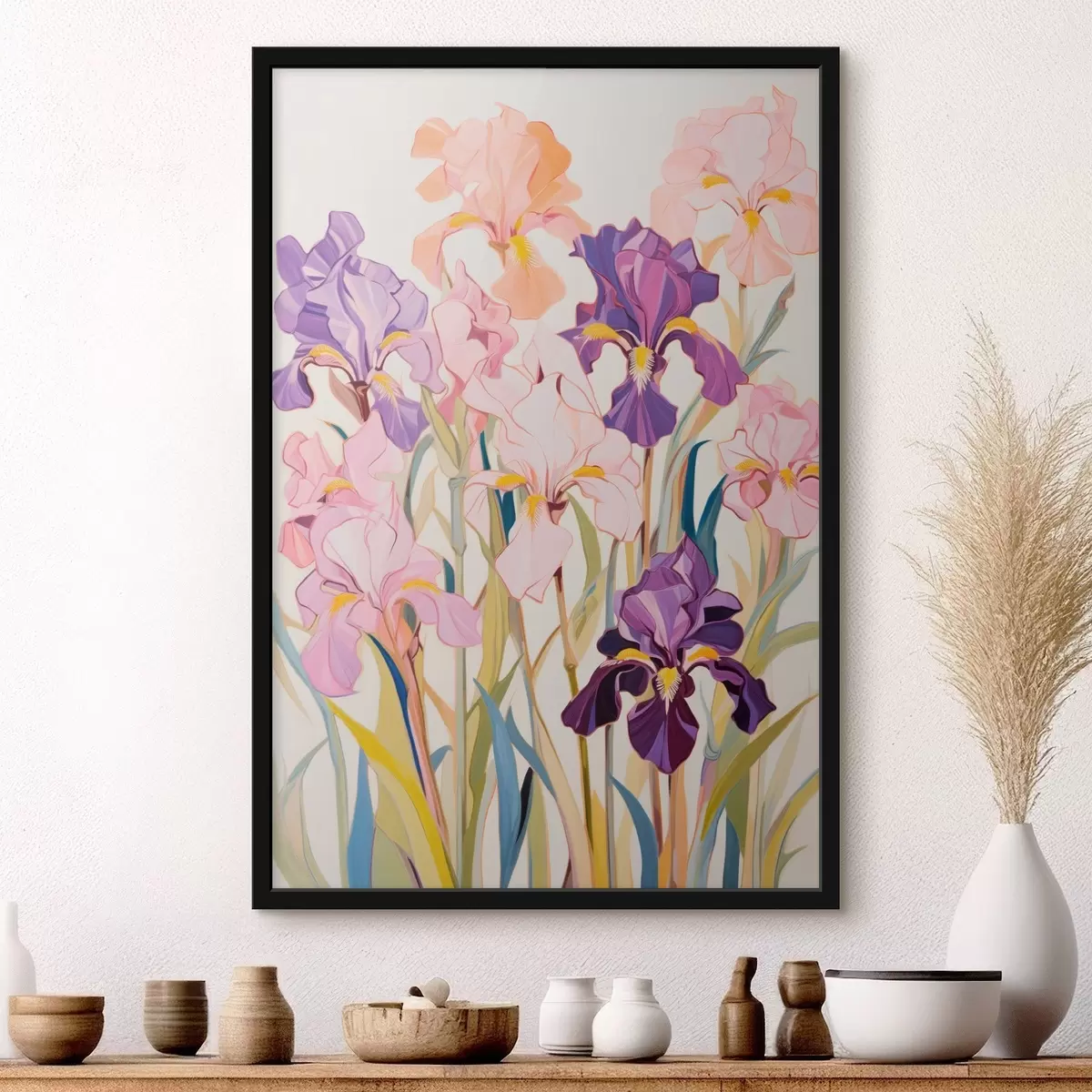 Poster Irissen: compositie in minimalistische stijl f45596