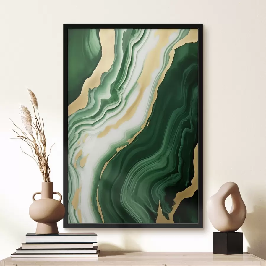 Fotobehang Groen-wit-geel marmeren texturen f45695