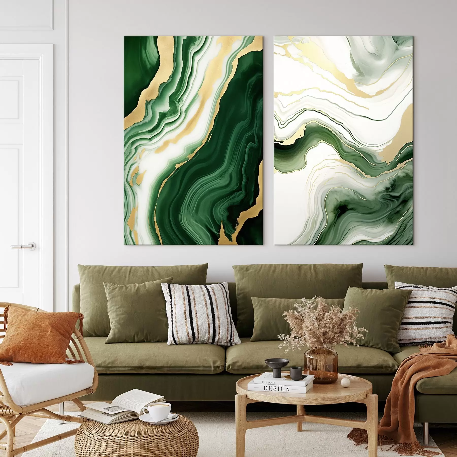  Peintures Textures de marbre vert et blanc avec des veines jaune orangé m00688