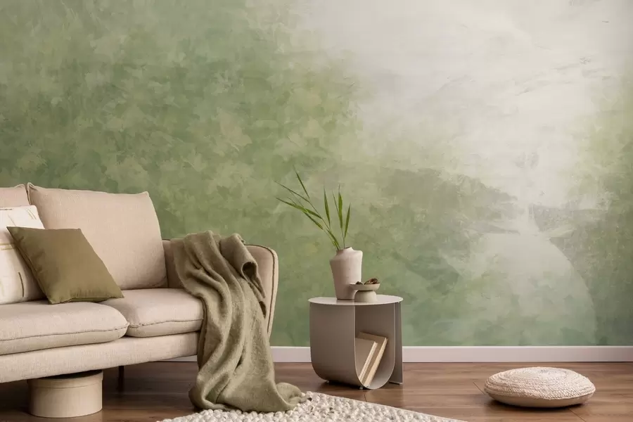 Papier peint photo Imitation de feuilles sur un mur en béton w04468