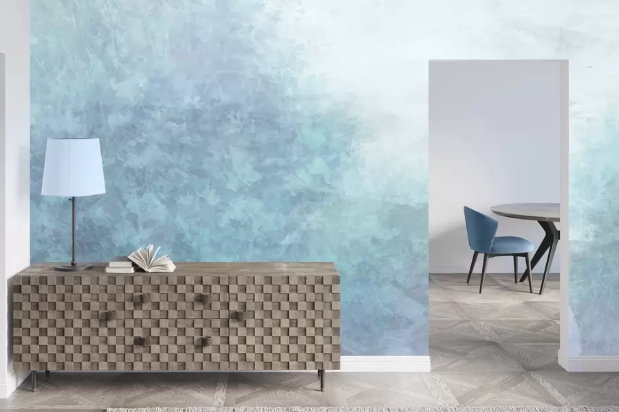 Fotobehang Imitatie van bladeren op een betonnen muur w04468v1