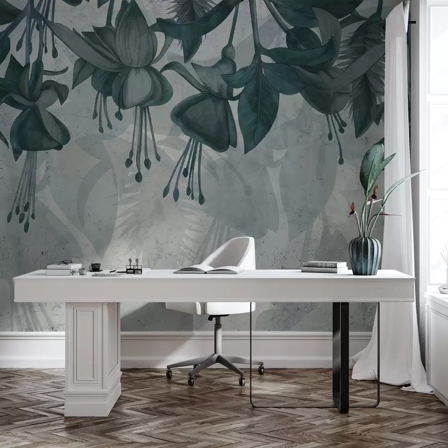 Papier peint photo Fleurs suspendues en style grunge w04472v1