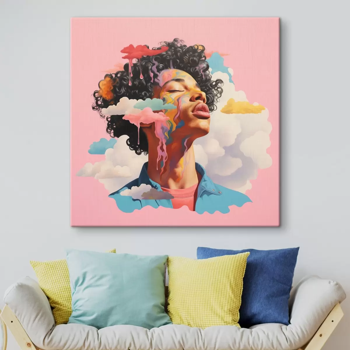  Peintures Rêveur dans les nuages en style aquarelle s45636