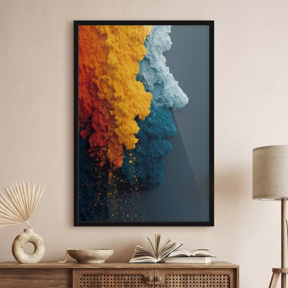 Affiche Portrait dynamique en peinture colorée f45638