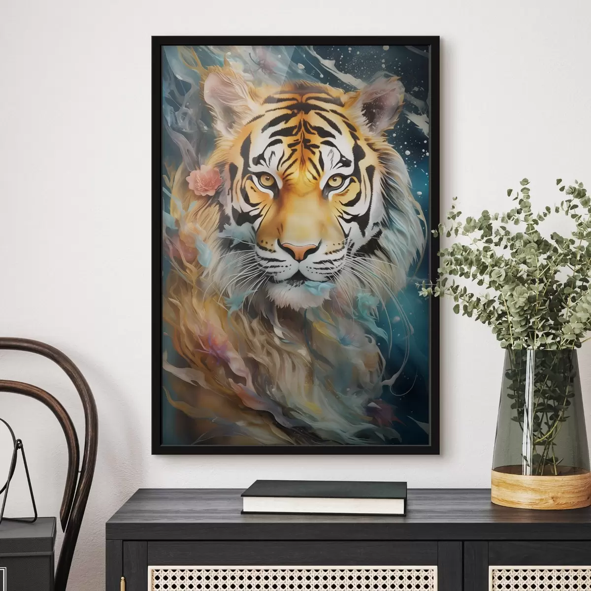 Poster Tijgerportret in fantasiestijl f45645