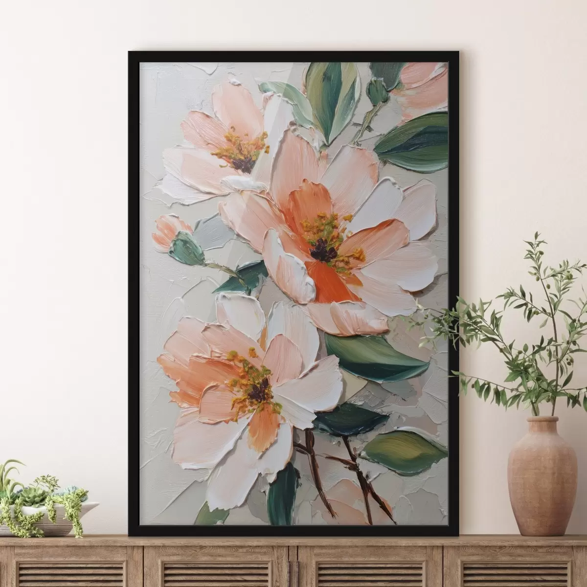 Poster Bloemcompositie in olieverfschilderijstijl f45646