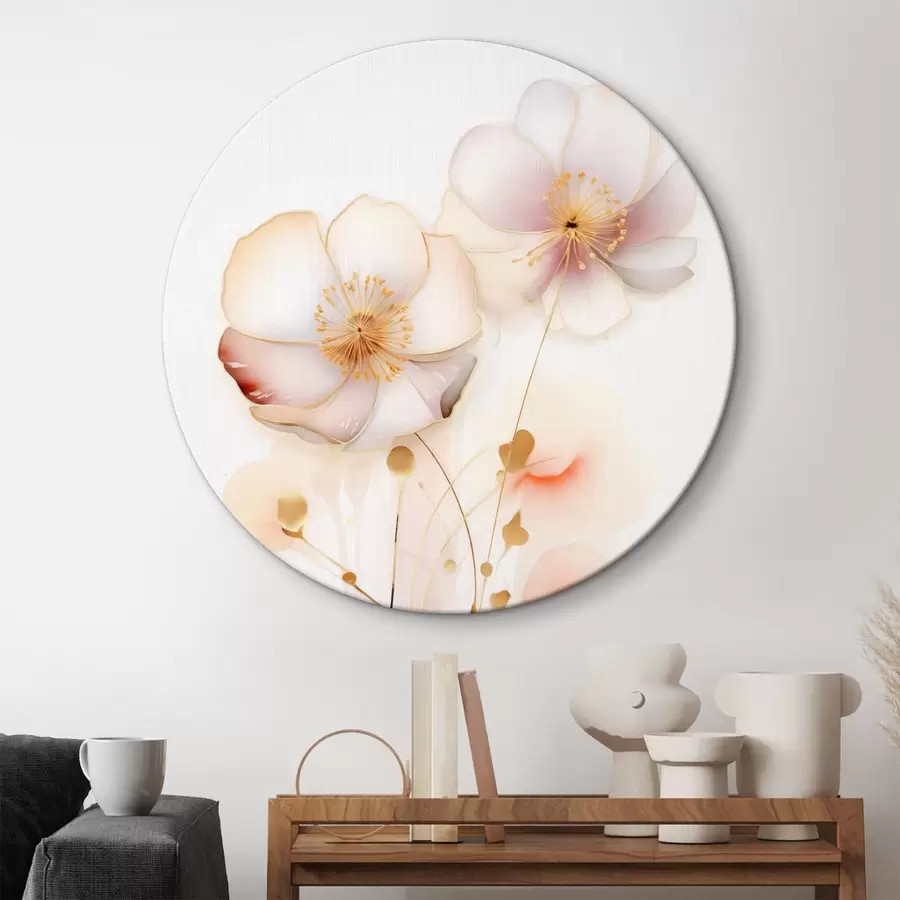  Peintures Coquelicots pastel en style abstrait r45643