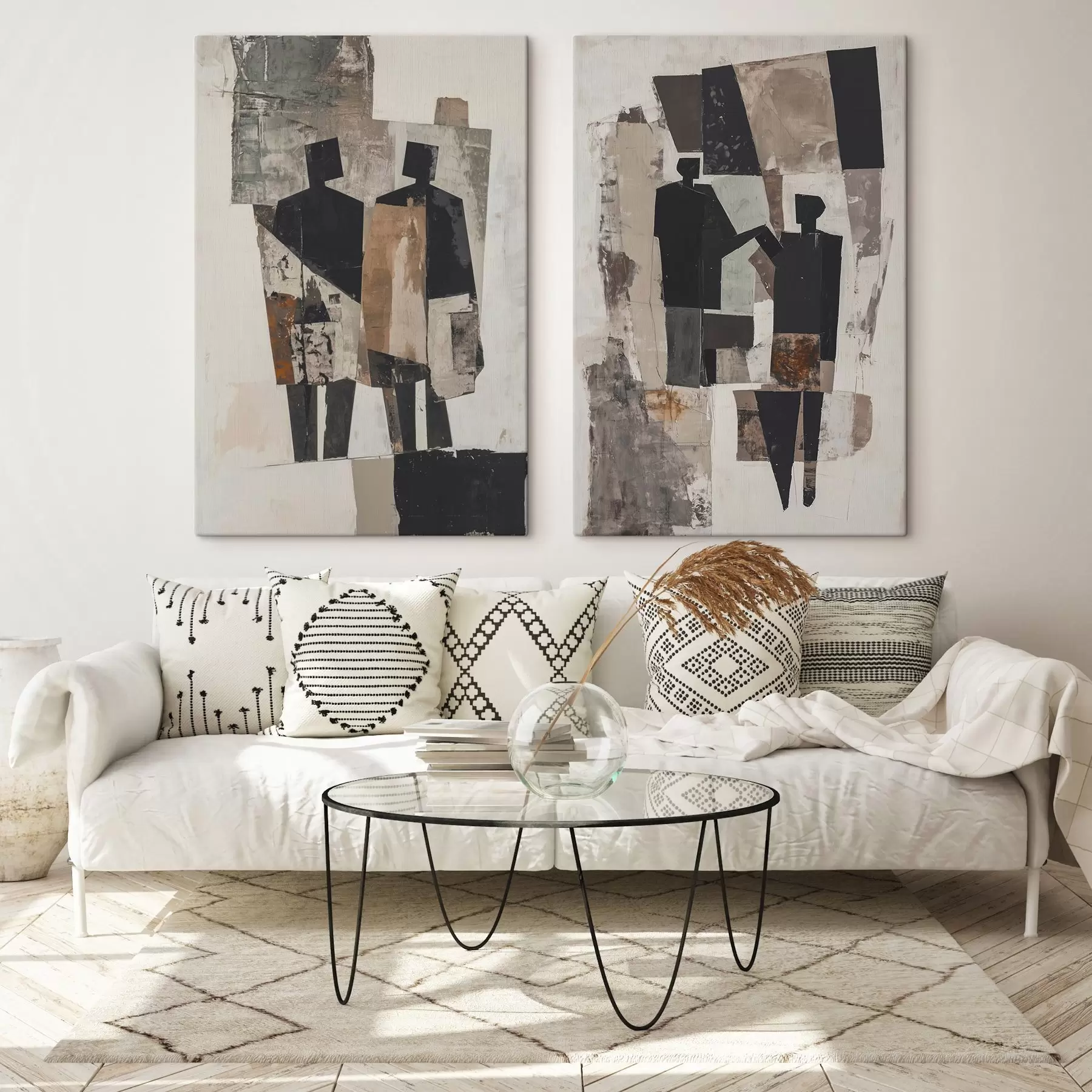  Schilderijen Abstractie met silhouetten m00716