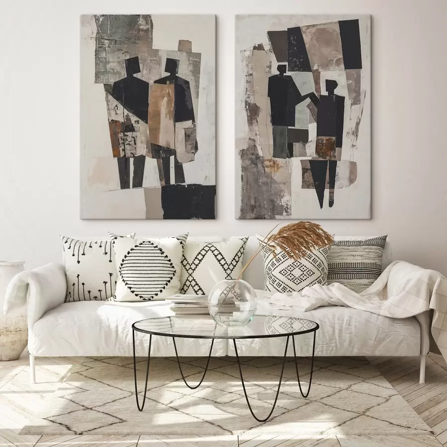  Peintures Abstraction avec des silhouettes m00716