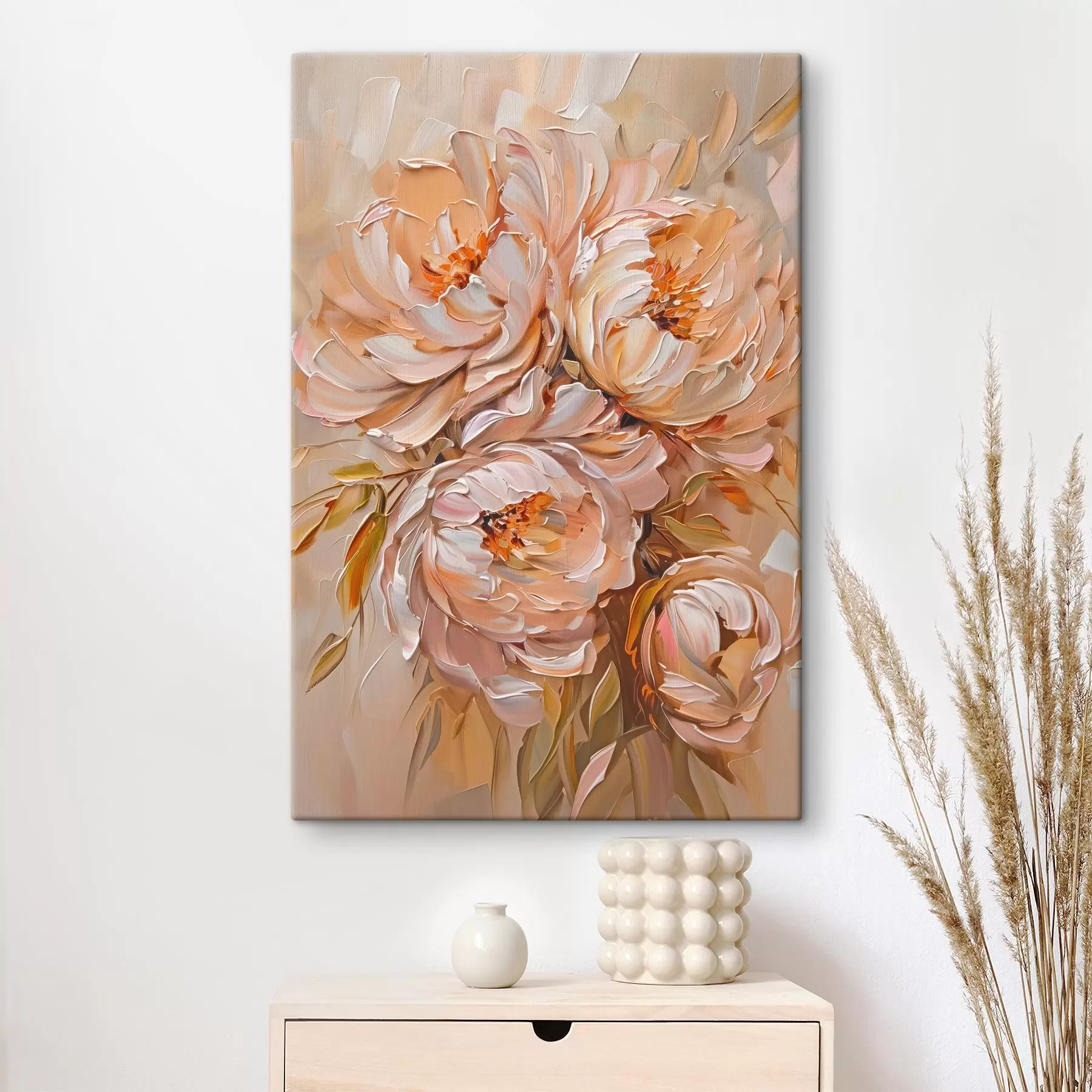  Peintures Délicates pivoines abstraites s45592