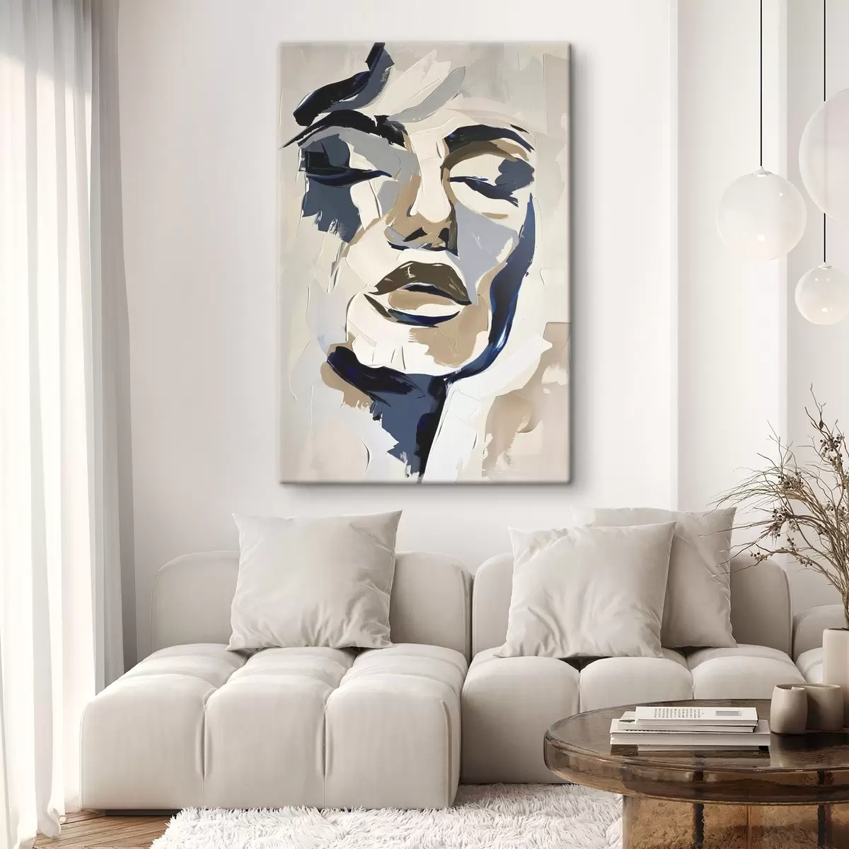  Schilderijen Abstract portret van een vrouw met imitatie penseelstreken s45743