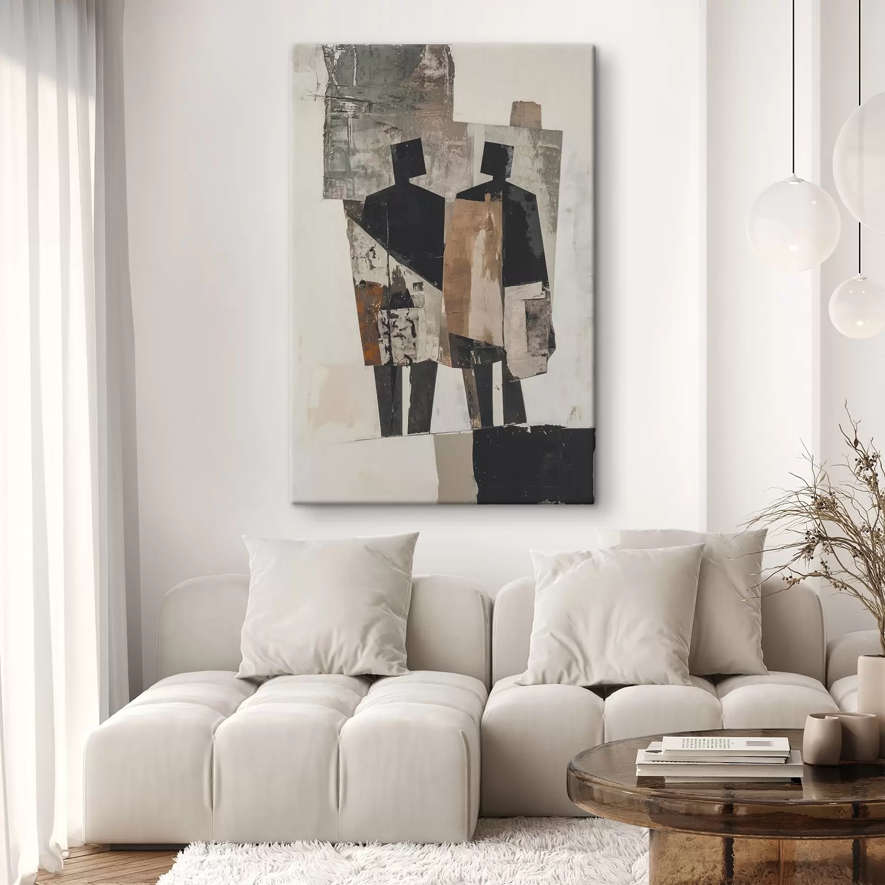  Peintures Abstraction moderne avec silhouettes s45755