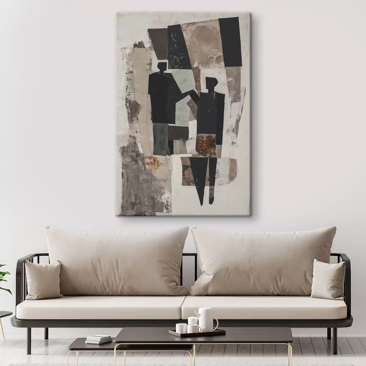  Schilderijen Abstracte figuren van een koppel s45776