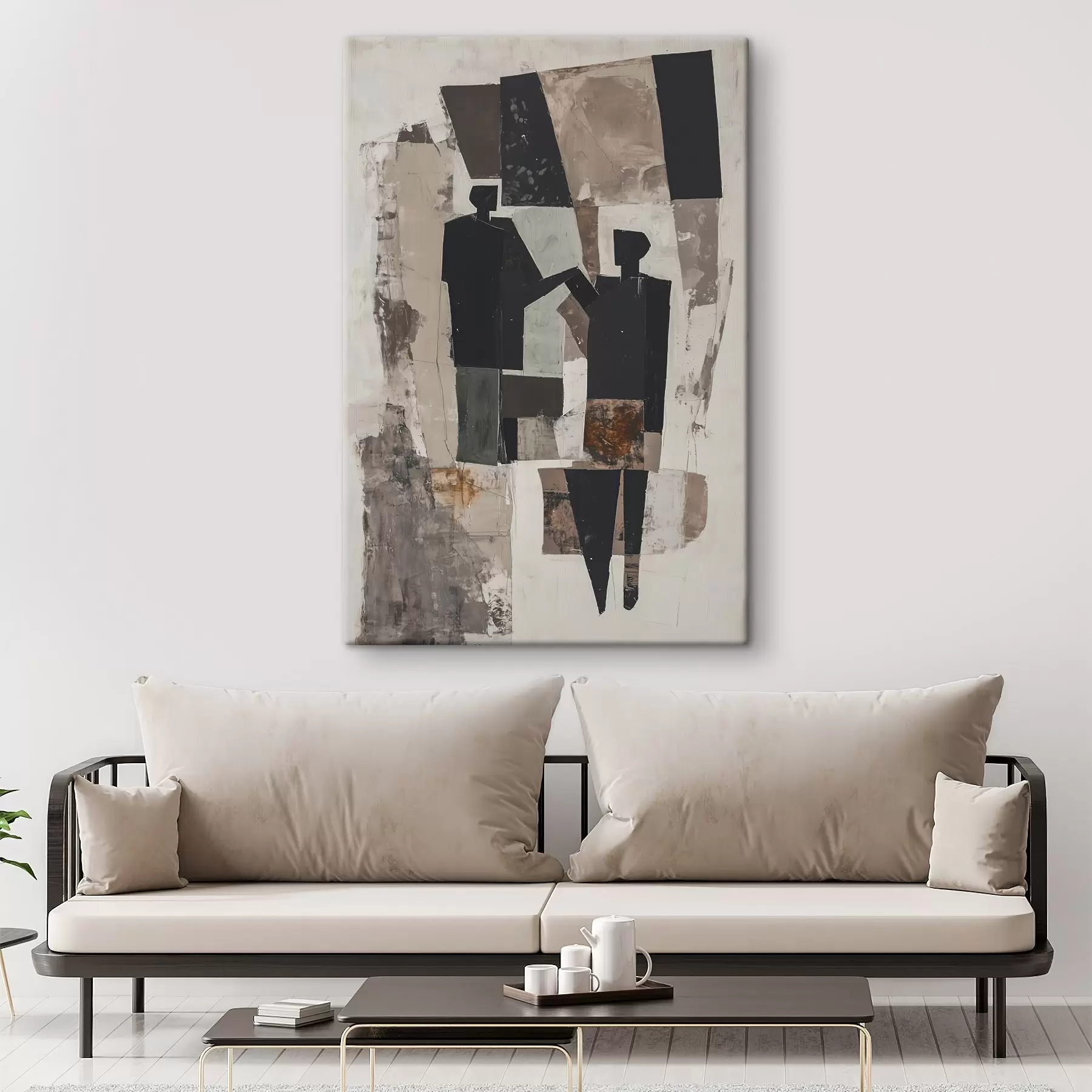  Schilderijen Abstracte figuren van een koppel s45776