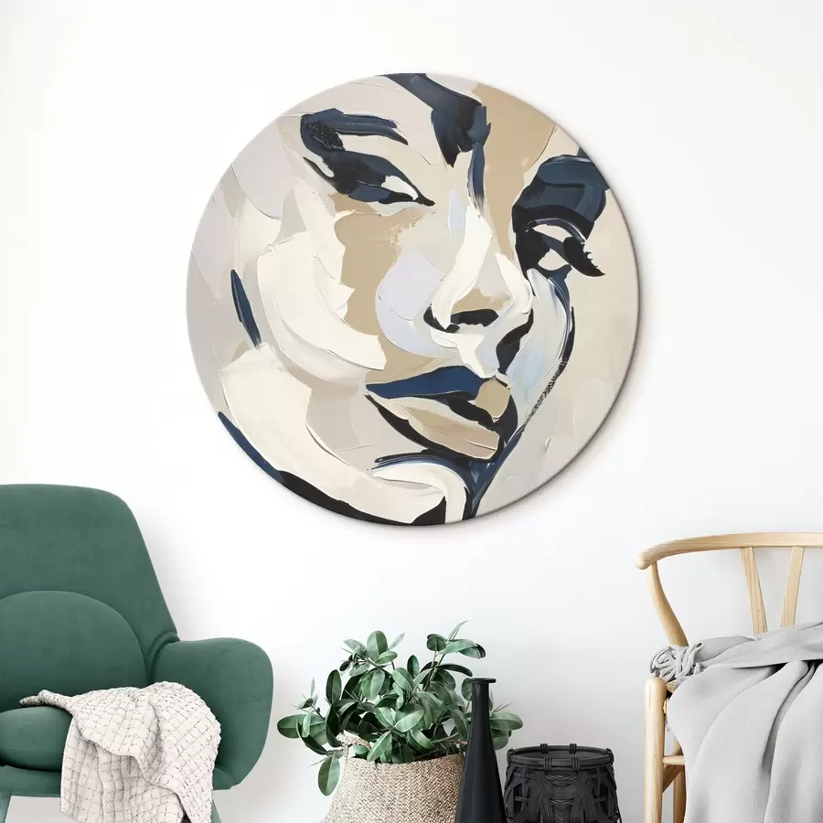  Schilderijen Abstract portret van een vrouw met imitatie penseelstreken r45593