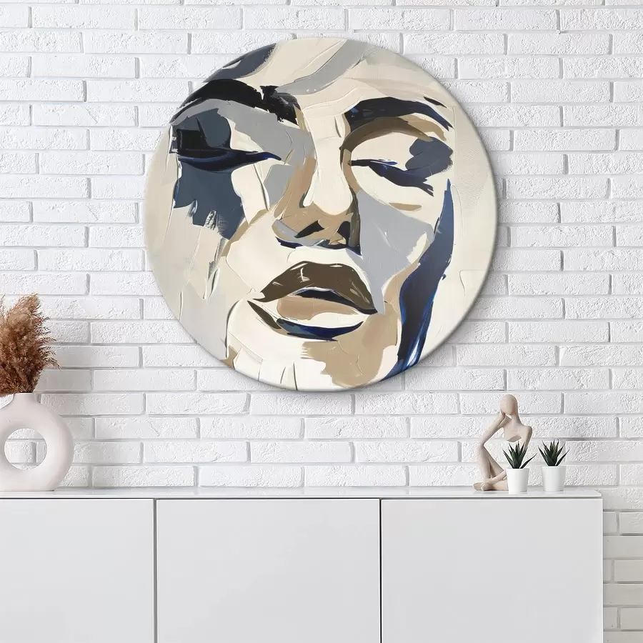  Peintures Portrait abstrait d'une femme avec des coups de pinceau imités r45743