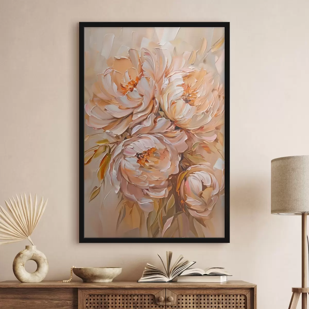 Poster Delicate abstracte pioenrozen f45592