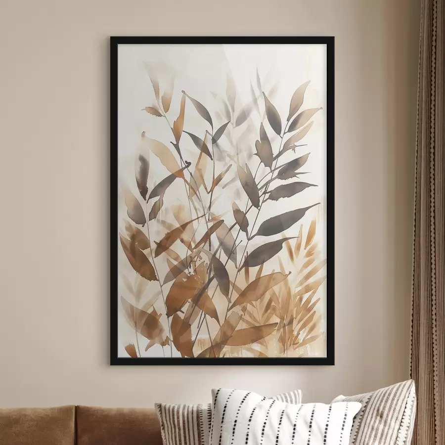 Fotobehang Delicate takken met bladeren f45747