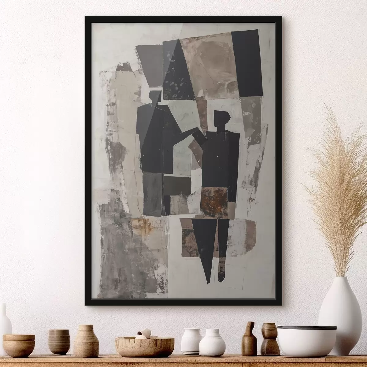 Poster Abstracte figuren van een koppel f45776