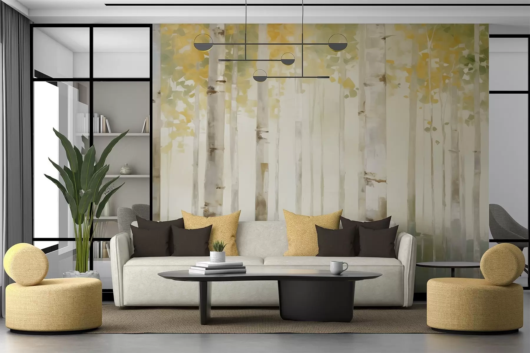 Fotobehang Berken bos w04520