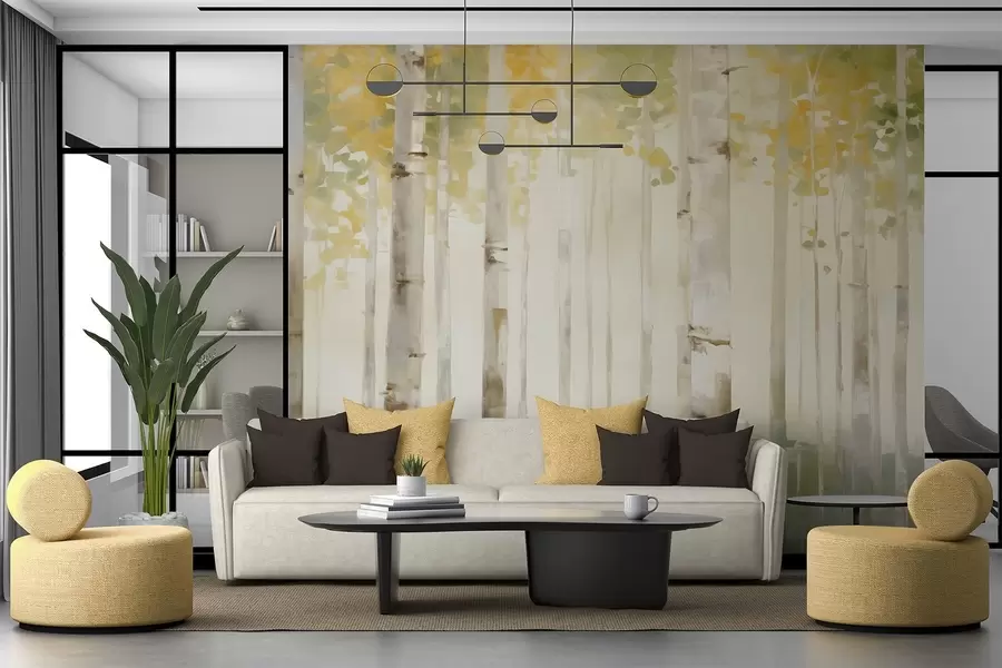 Papier peint photo Forêt de bouleaux w04520