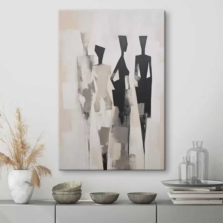  Peintures Silhouettes abstraites de personnes s45758