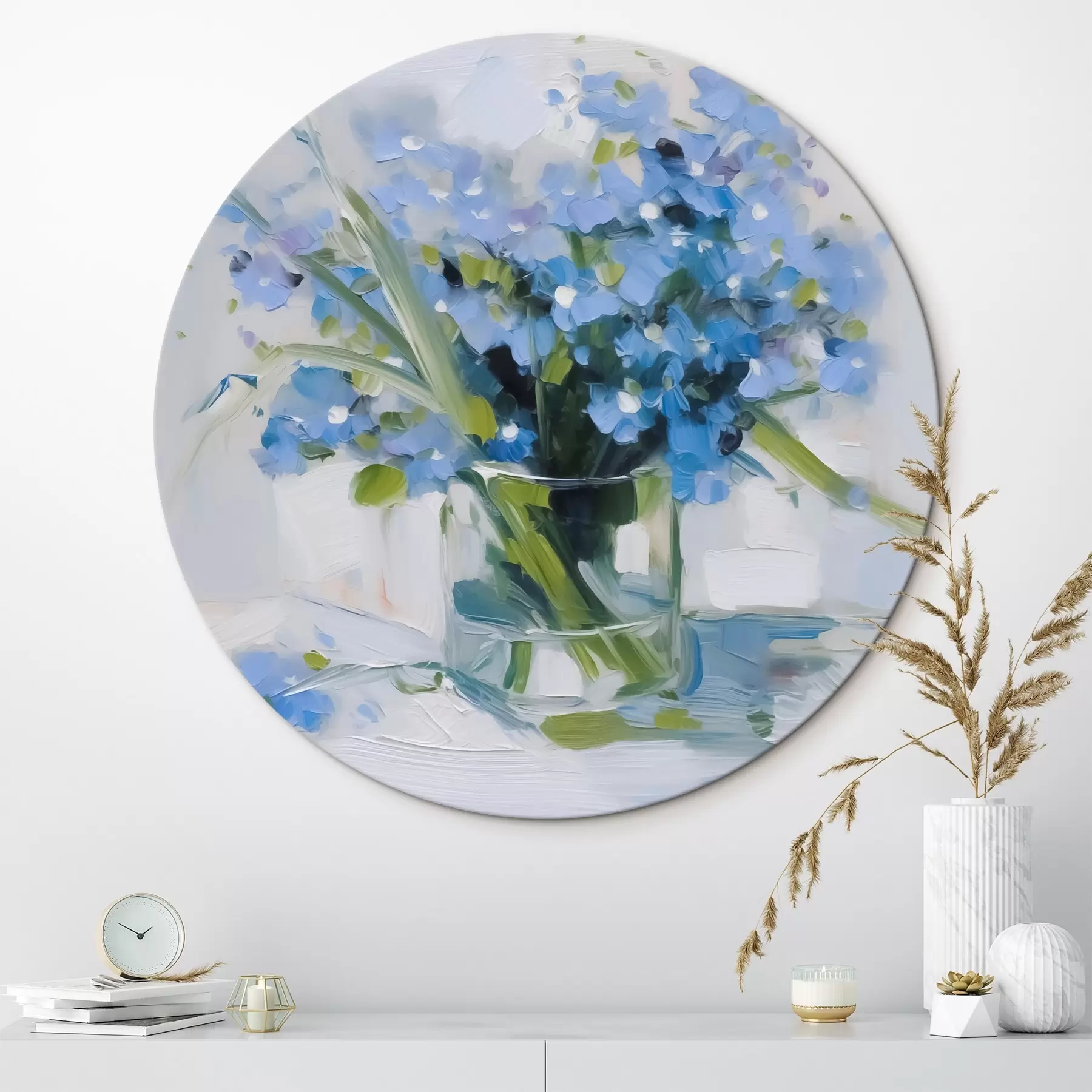  Peintures Fleurs délicates dans un vase en verre r45773