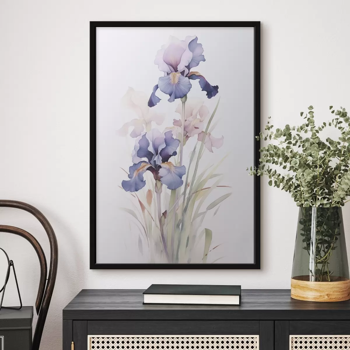 Poster Irissen imitatie van aquarel f45762