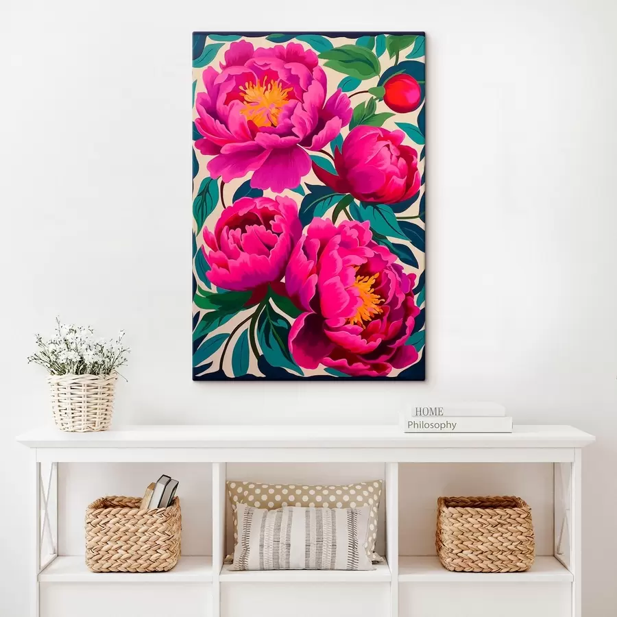  Peintures Gros plan sur les pivoines s45782