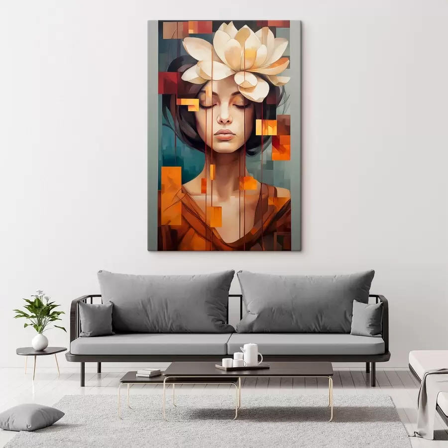  Peintures Femme avec une fleur s45796