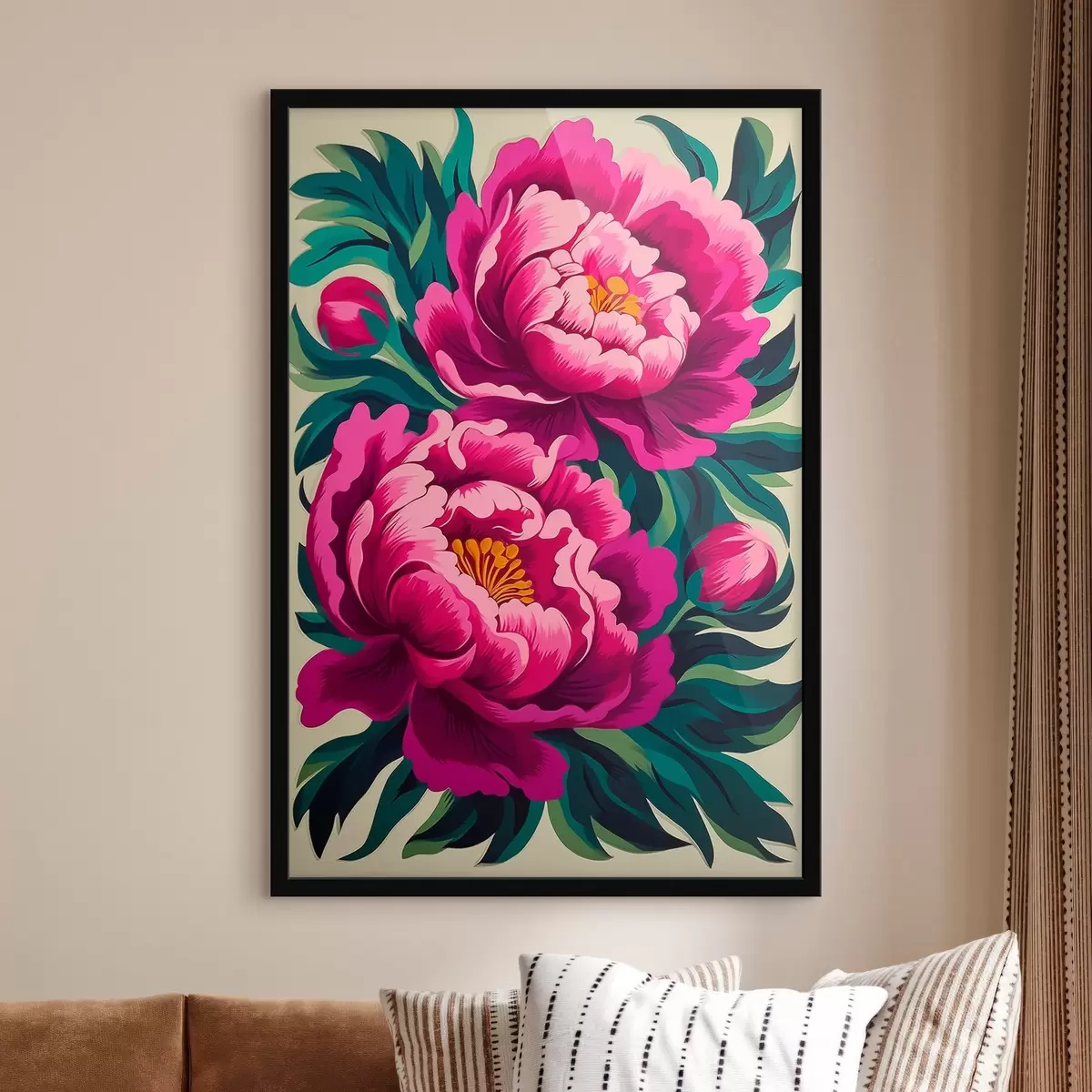 Affiche Gros plan sur les pivoines f45781
