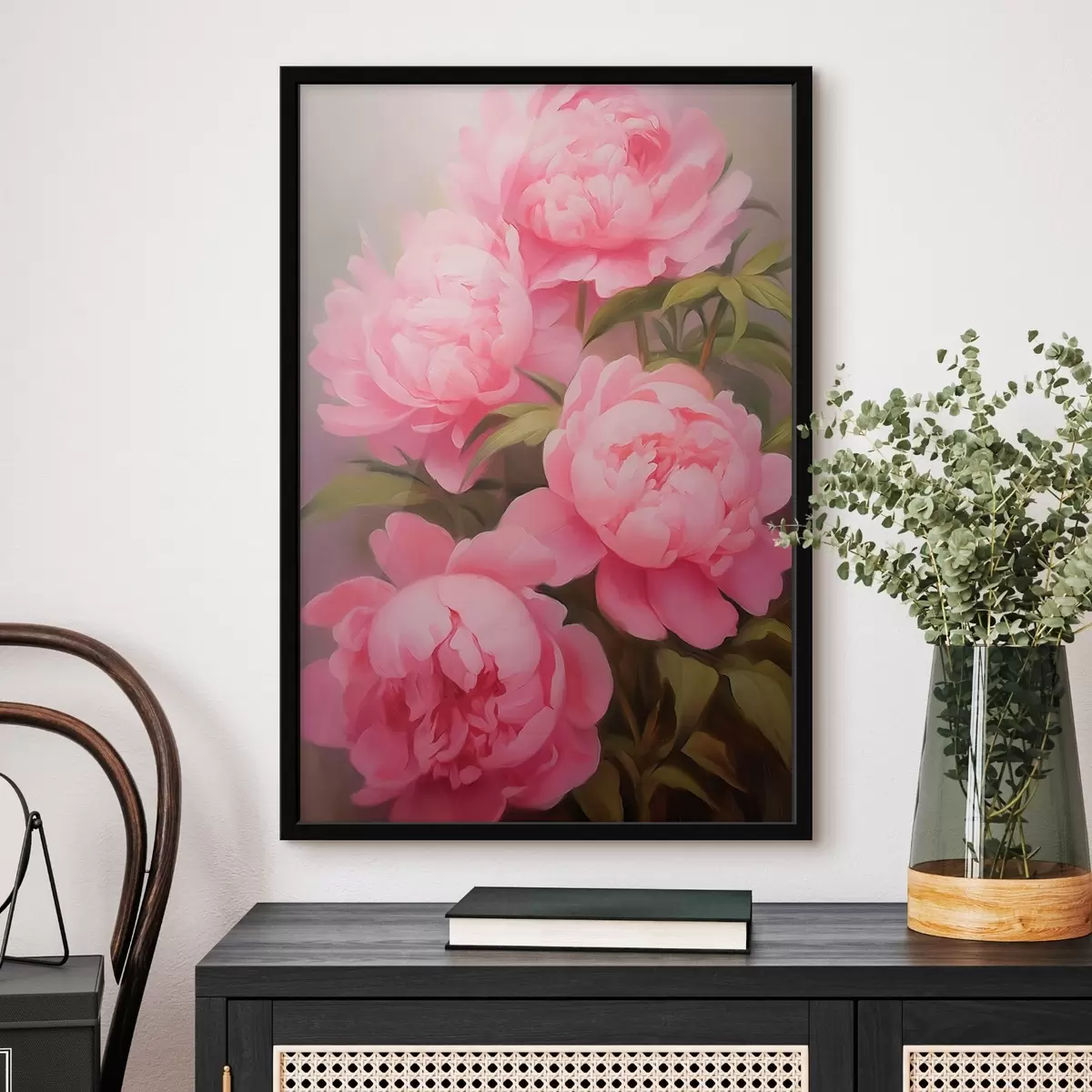 Poster Roze pioenrozen f45783