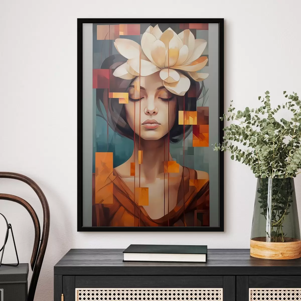 Affiche Femme avec une fleur f45796