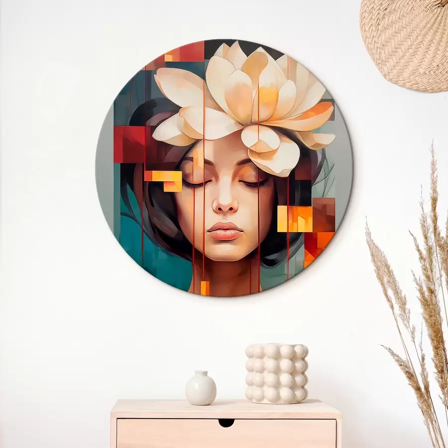  Schilderijen Vrouw met een bloem r45796