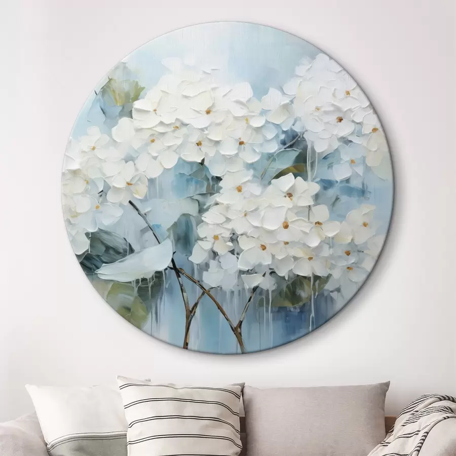  Peintures Hortensias blancs en fleurs dans le style de la peinture à l'huile r45051
