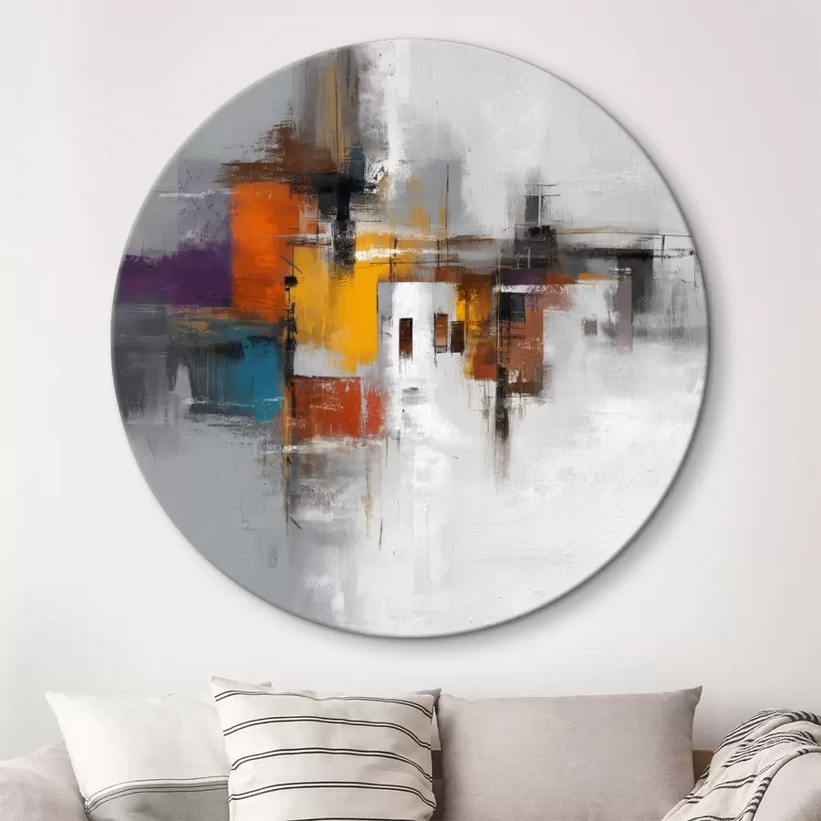  Schilderijen Kleurrijke abstractie met geometrische motieven r45239