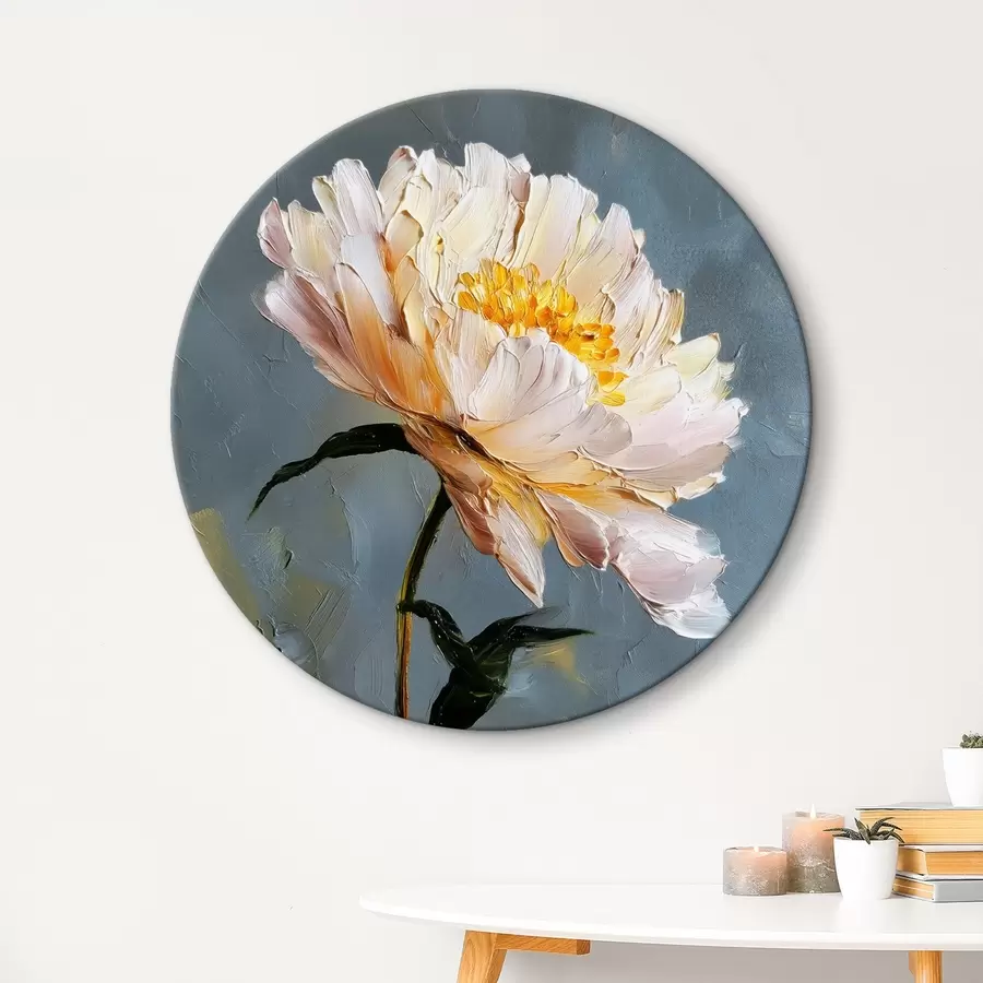  Peintures Fleur abstraite : composition dans les tons bleus et gris r45542