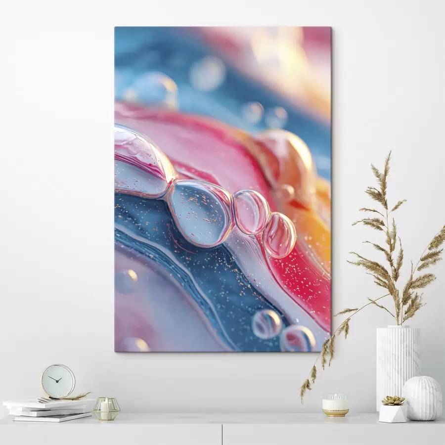  Schilderijen veelkleurige golven met bubbels s45705